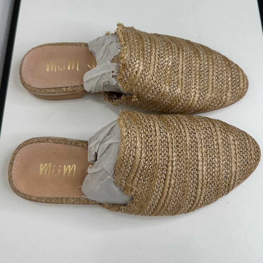 Mi.iM Ally Tan Pointed Toed Woven Textile Upper with Leather Sole Mule Flats 7